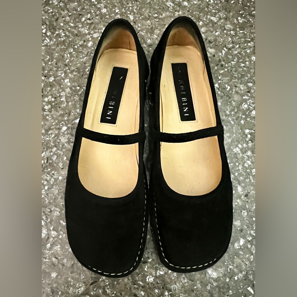 Gianni Bini suede Mary Jane low wedges